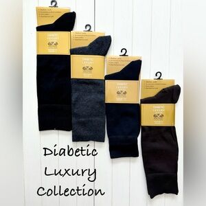Diabetic Luxury Collection Mercerized Cotton Men’s Socks Lot(4)